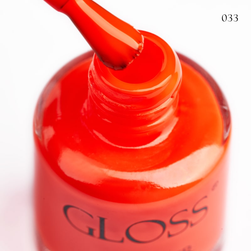 Lacquer Nail Polish GLOSS 033 (bright orange), 11 ml